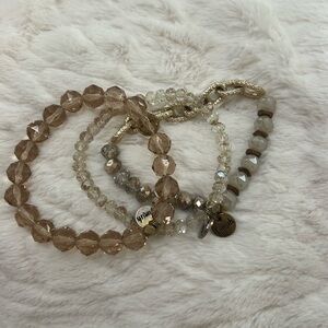 Set of 3 Erimish bracelets. Neutral color